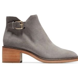 COLE HANN grey suede BOOTIE ANKLE BOOTS NEW! 9
